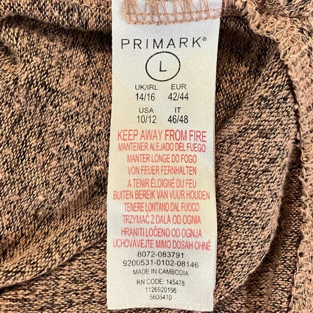 Primark Women's Blush/Gray Supersoft Long Line Short Slv Top | Size L (US10/12) - Picture 6 of 9